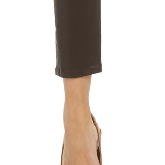 Jen7 by 7 For All Mankind High-Rise Brown Shiny Coated Ankle Skinny Jeans 16 NWT - Picture 10 of 11